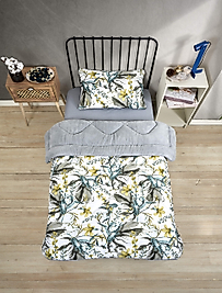 Tek Kişilik Çift Taraflı Lüx Welsoft Elit Yorgan Yumuşak Polar Yorgan ve Yastık Kılıfı Asya gri