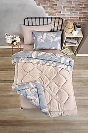 Tek Kişilik Çift Taraflı Lüx Welsoft Elit Yorgan Yumuşak Polar Yorgan ve Yastık Kılıfı Arine Bej