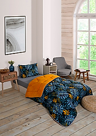 Tek Kişilik Çift Taraflı Lüx Welsoft Elit Yorgan Yumuşak Polar Yorgan ve Yastık Kılıfı Arina Hardal