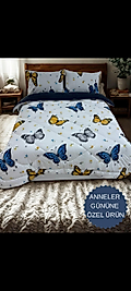 Çift kişilik uyku seti antrasit kelebek